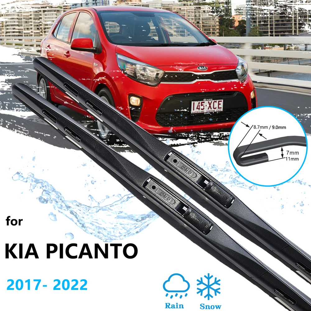 Para Kia Picanto Morning Grand Eko Taxi MK3 JA 2017 ~ 2022 accesorios limpiaparabrisas cepillos parabrisas delantero trasero juego de coche U J gancho