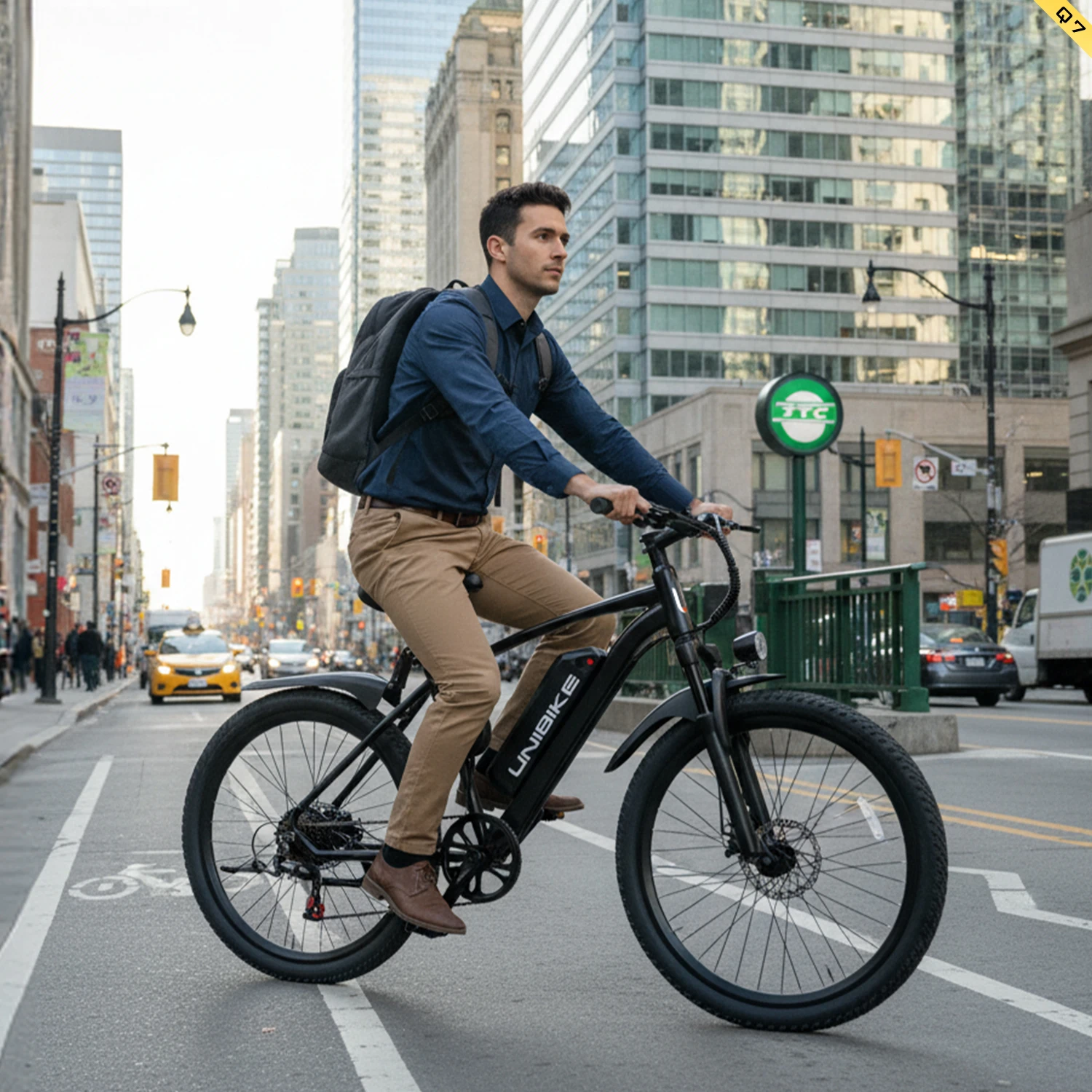Image of Aairsk Q7 Elektro-Mountainbike für Erwachsene, 75 km Reichweite & 36V 10Ah herausnehmbarer Akku, 7-Gang-Schaltung, NFC, 25 km/h, 26-Zoll-E-Bike für Erwachsene und Jugendliche