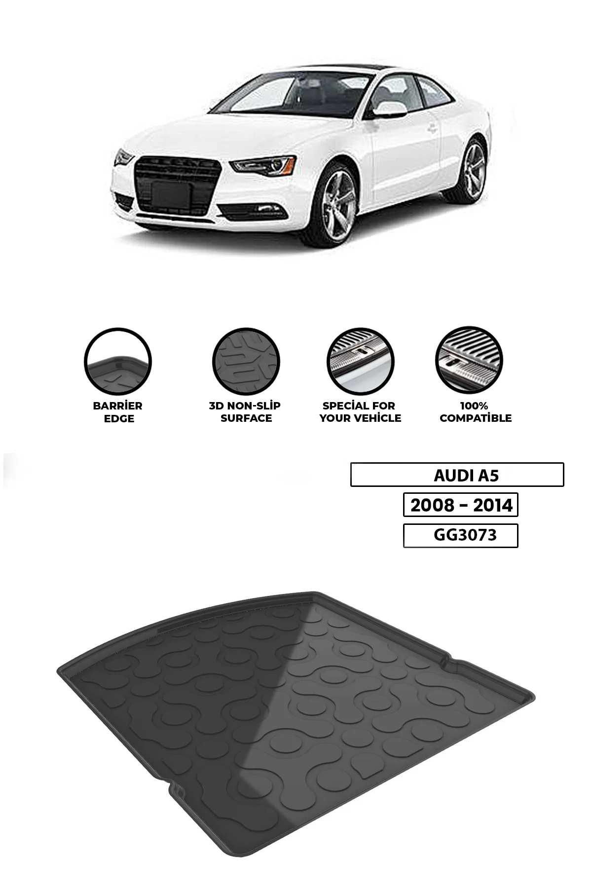 

For -AUDI-A5-2008-2014 luggage compartment Diffuser Extension Rear Bumper Attachment Luggage compartment