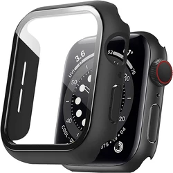 Glas + Cover Voor Apple Horloge Case 8 7 6 Se 5 3 Iwatch Accessorie Screen Protector Apple Horloge Serie 44Mm 40Mm 45Mm 41Mm 42Mm 38Mm