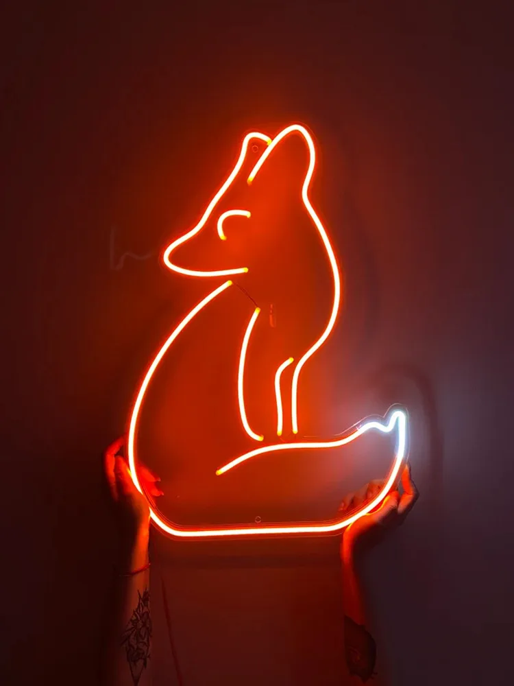 

Fox Neon Sign Fox Led Neon Light Animal Neon Sign Light Room Wall Decoartion Orange Neon Lamp Art Neon Sign Gift