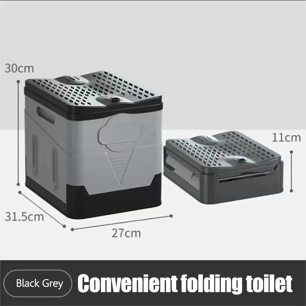 Portable Folding Toilet for Outdoor Camping Potty for Adult Self-Driving Travel Emergency Toilet for Kid Cover Design Seat Toilt