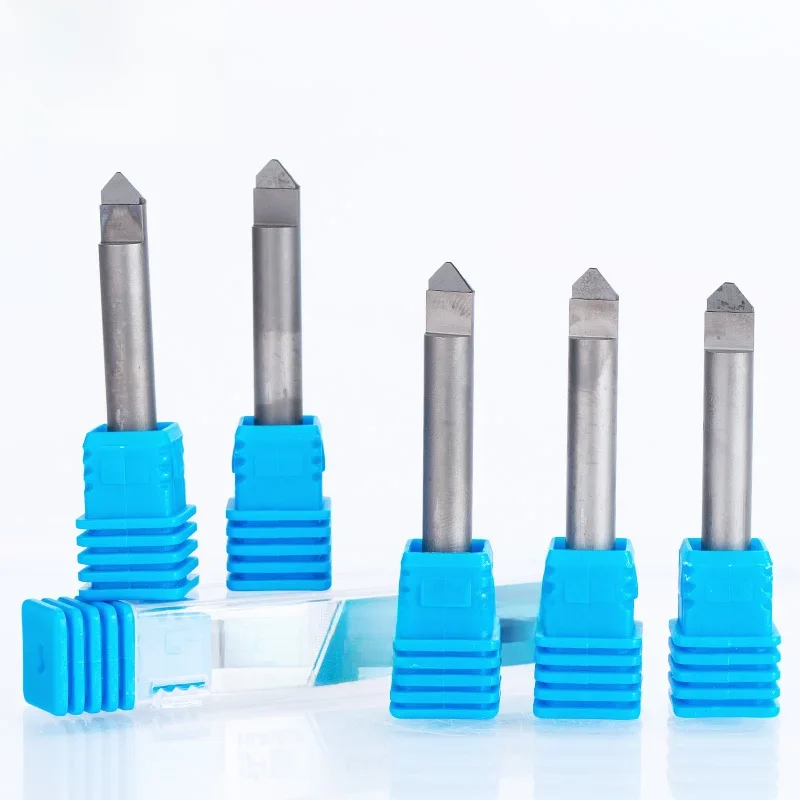 HUHAO 6 mm Diamentowy frez walcowo-czołowy do marmuru Narzędzia CNC Frez do frezowania kamienia twardego granitu Frez do grawerowania 30 35 40 45 stopni PCD — zdjęcie 2