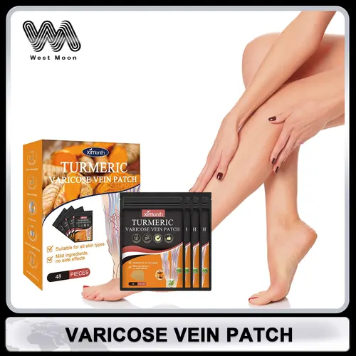 Parches para venas varicosas de cúrcuma, reducen la hinchazón del dolor de piernas, calma cansada, promueve la circulación sanguínea suave, elimina las venas de araña y las piernas
