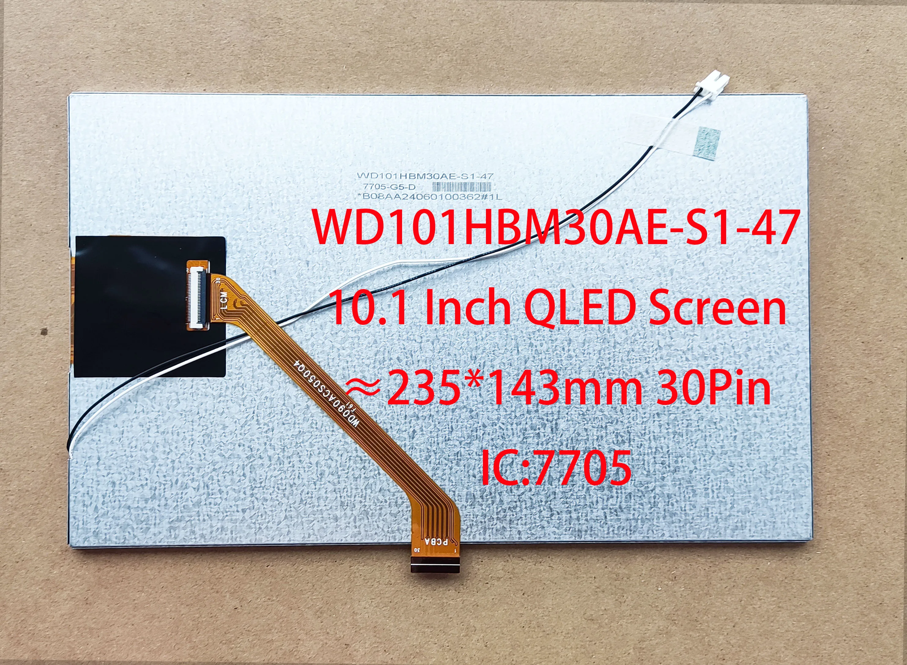 TEYES CC3 와 호환되는 라디오용 QLED LCD WD101HBM30AE-S1-47 IC-7705, 10.1 인치, 30 핀, 235x143mm, 720x1280