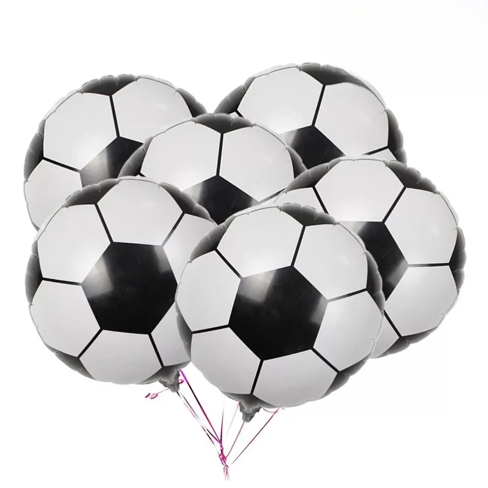 Ballons de football en aluminium, 10 pièces, 18 pouces, en mylar métallique pour enfants garçons et filles, décoration de fête d'anniversaire