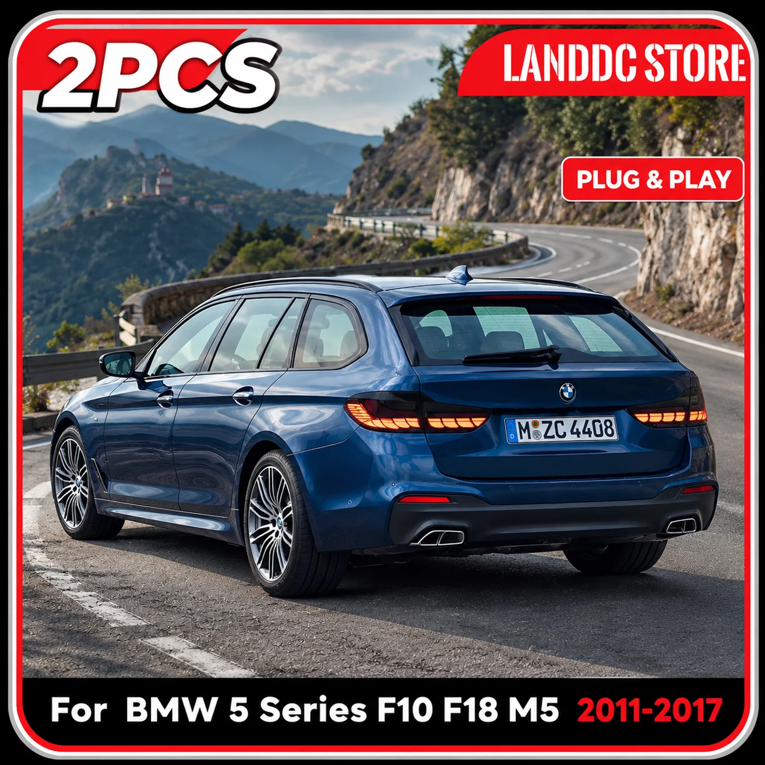 OLED CS-Style Rückleuchten für BMW 5er F10 F18 M5 2011-2017 Heckleuchte Dynamische Willkommensanimation Signal Plug & Play