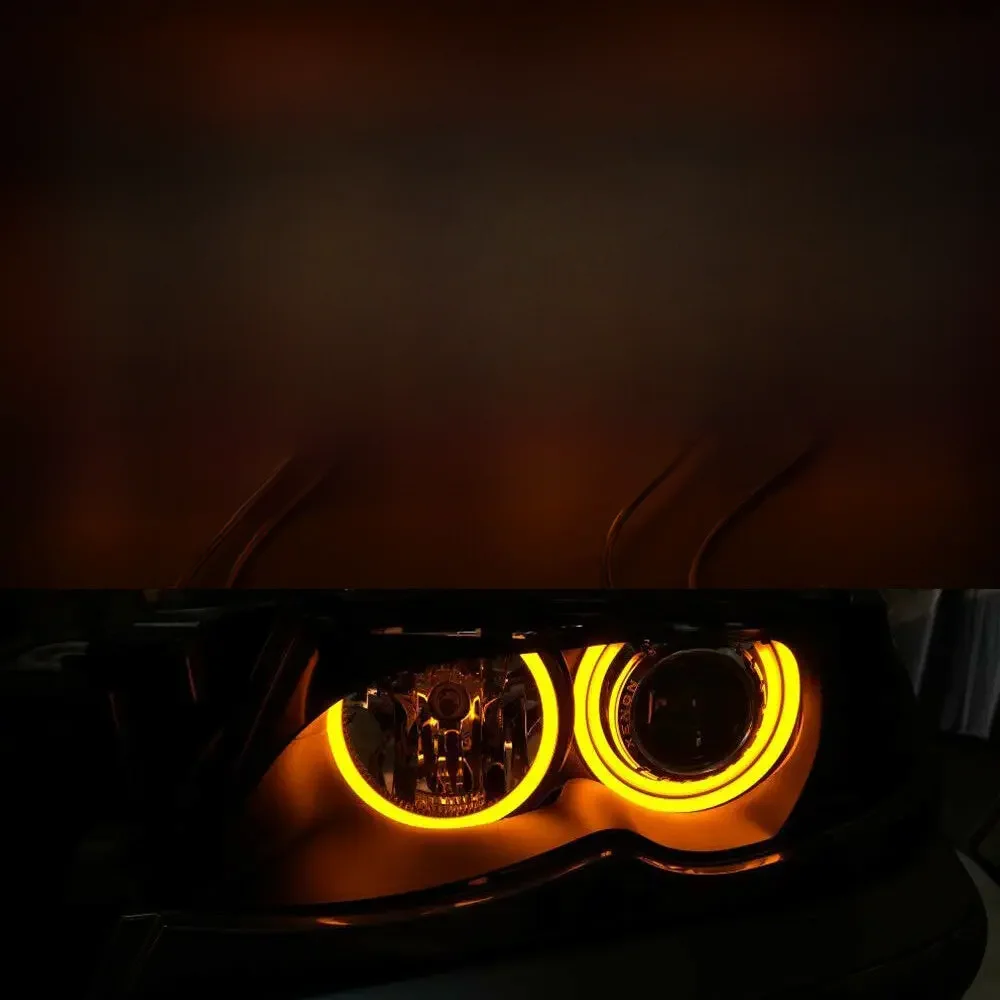 4X131MM Żółty.bursztynowy.czerwony.niebieski.zielony. Halo Ring Cotton Light SMD LED Angel Eyes do BMW E36 E38 E39 E46 — 2