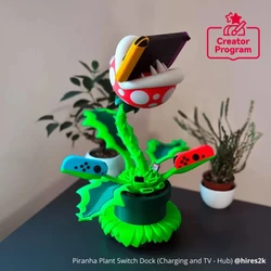 For BambuLab Piranha Plant Switch Dock Creator Program Charging and TV Hub For Bambu Maker World