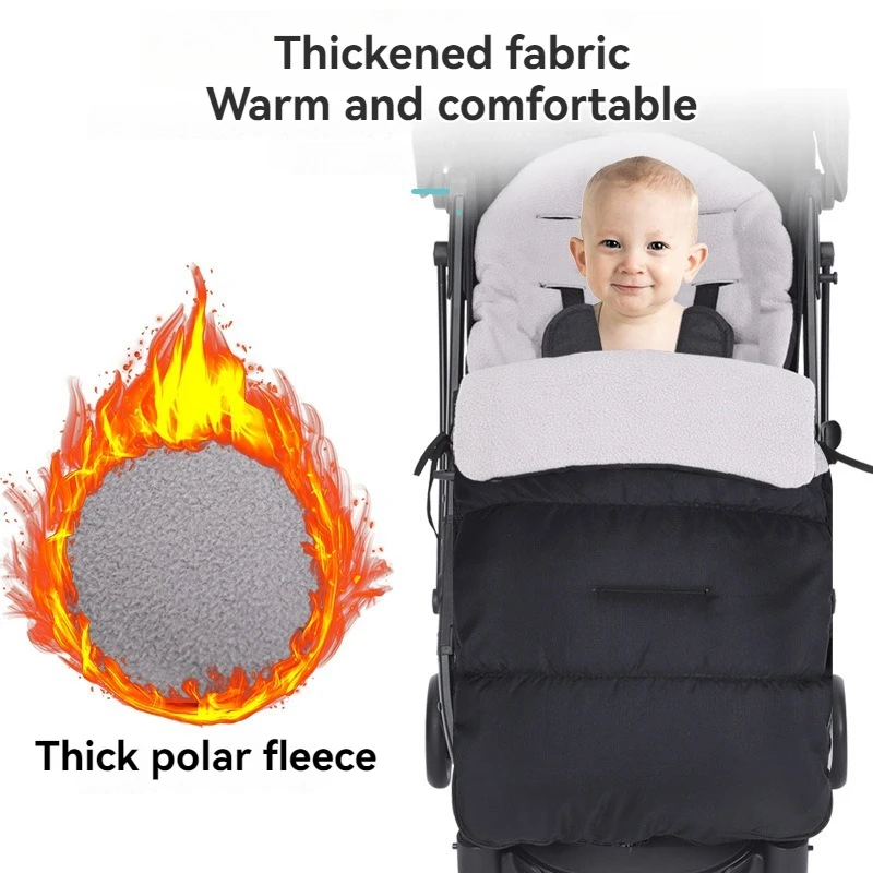 Baby Stroller Foot Muff, Thick Warm Windproof, All-in-One Rain Cover, Kids Stroller Seat Cushion, Soft Cotton Pad