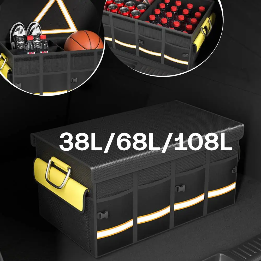 

108L Foldable Car Trunk Box Organizer Waterproof Large Capacity Cargo Container for Camping Automotive Trunk Storage box