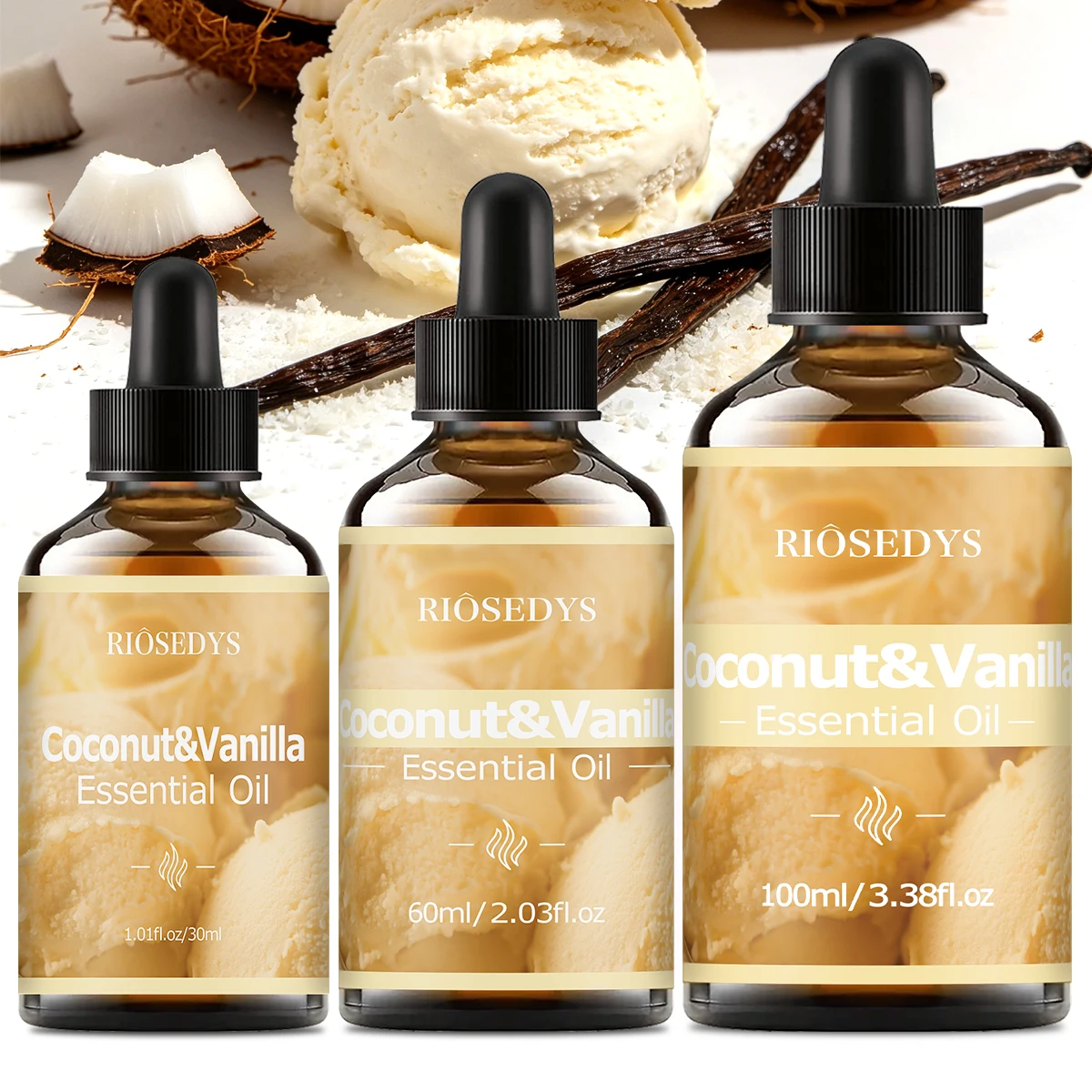 COCONUT & VANILLA Essential Oil, Sweet Fragrance Oil for Diffusers, DIY Crafts & Aromatherapy, Smooth Tropical Aroma
