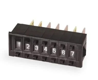 Pushwheel Thumbwheel Switches KDallas KSA-1 ou plaques d'extrémité entretoises vierges 10pcs Beige Noir 22mm x 8mm 0-9 Chiffres BCD ou Code décimal