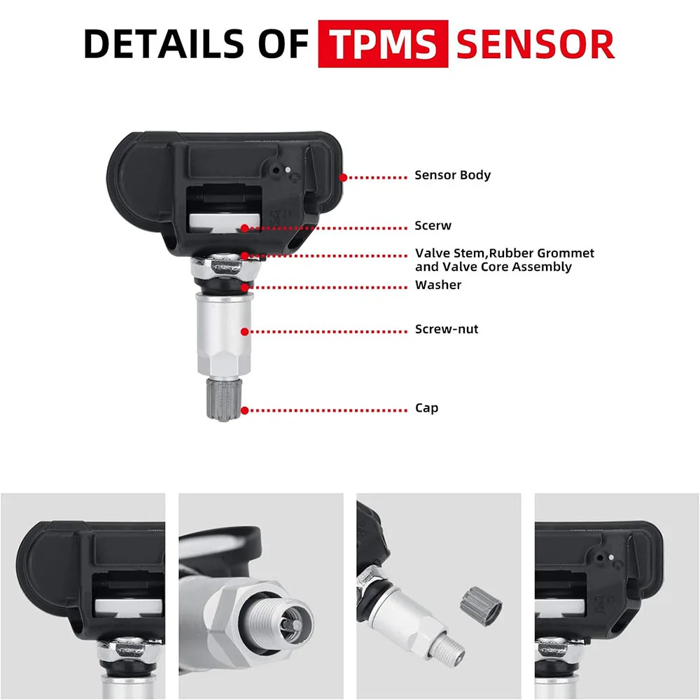 1/4Pcs Tire Pressure Monitor Sensor TPMS 433MHZ For Mercedes A B C E Class ML350 CLK350 C300 CLS550 E350 A0009050030 A0009057200