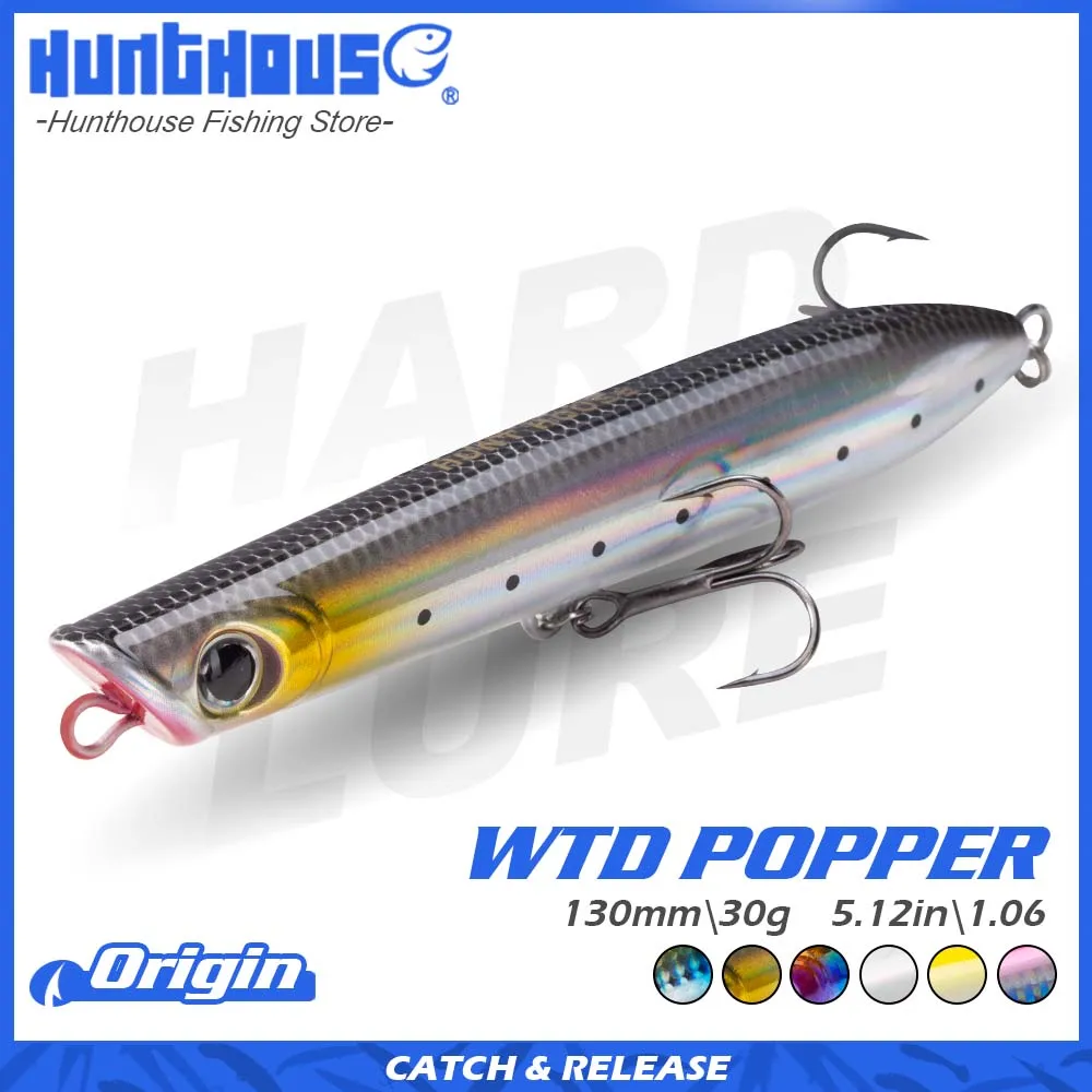 هانتهاوس سطح بوبر الصيد إغراء 130 مللي متر/30 جرام الغزل توبواتر قلم رصاص الطعم المتذبذب WTD المياه المالحة ل باس الاصطناعي lw605