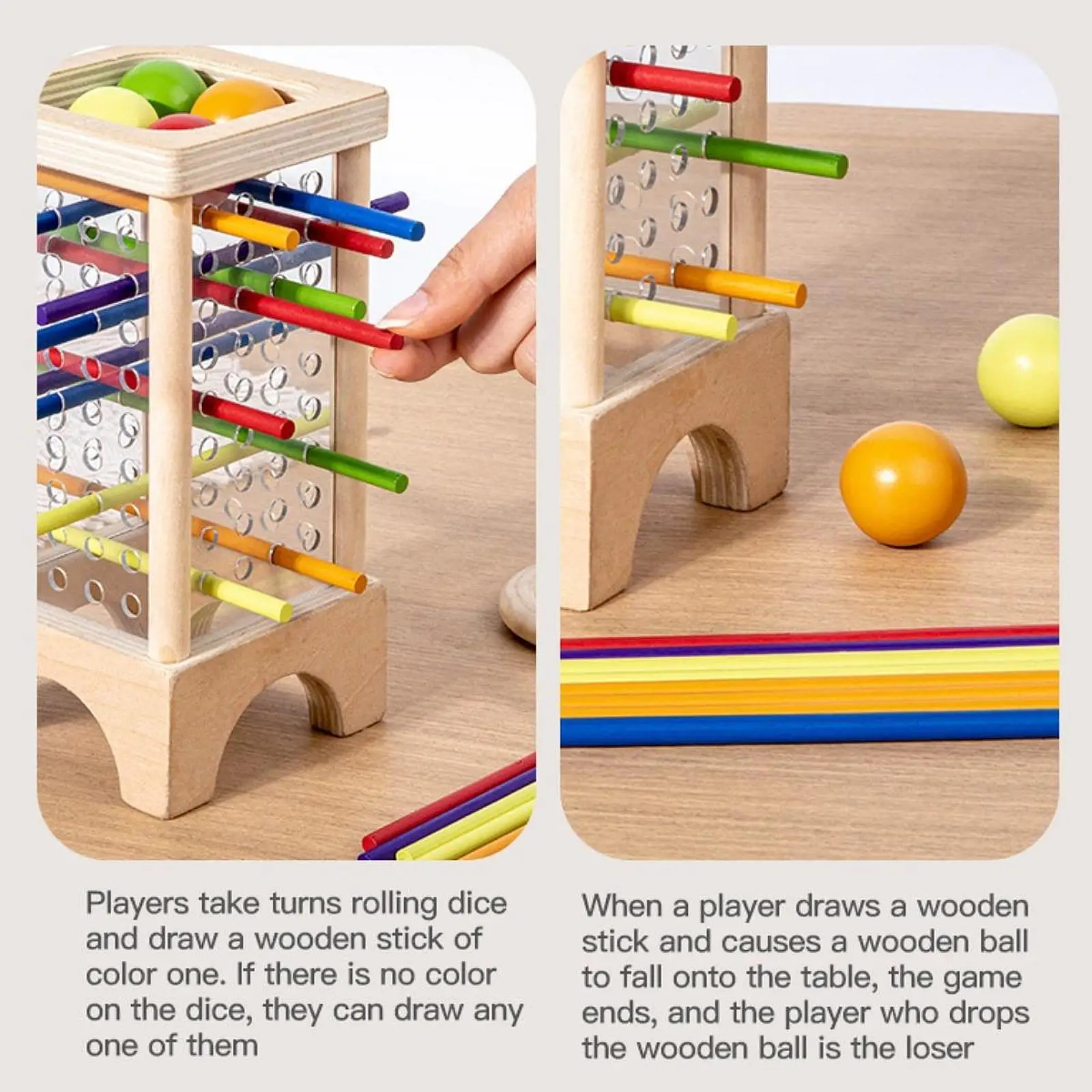 العصي الملونة لعبة التوازن لعبة مونتيسوري ألعاب مطابقة خشبية المهارات الحركية الدقيقة الرياضيات تعلم ألعاب تعليمية للأطفال #4