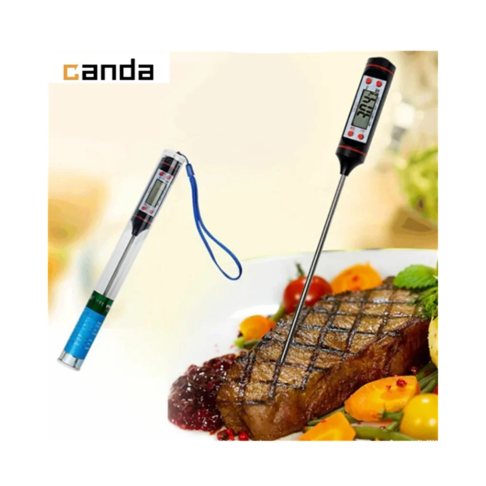 Digital Meat Food Thermometer Barbecue LCD Meal Kitchen Battery Gift With Immersion Cake Candy Fry Grill Home Baking Indicator Oven Milk Fat Liquid Temperature Sensor Meter High Quality Easy Operation Detailed