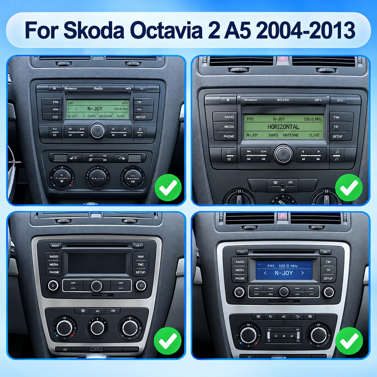 ISUDAR T57 Android 15 Radio For Skoda Octavia 2 A5 2008-2013 Multimedia Player CarPlay Android Auto Head Unit Camera DSP Stereo