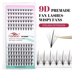 Premade Volume Fan Lashes 9D/13D Soft Natural Spikes Eyelash Extension Professional Makeup Wispy Faux Mink False Lash Fadvan