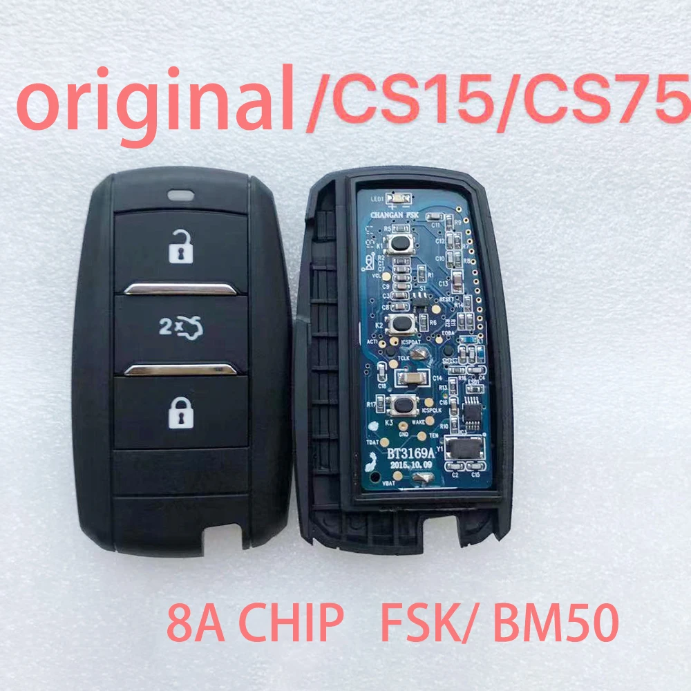 

OEM 3 кнопки 434 МГц для Changan CS35 CS55 CS75 V7 Linmax Raeton CS95 Eado Alsvin A800 Автомобильный смарт-ключ без ключа с чипом 8A