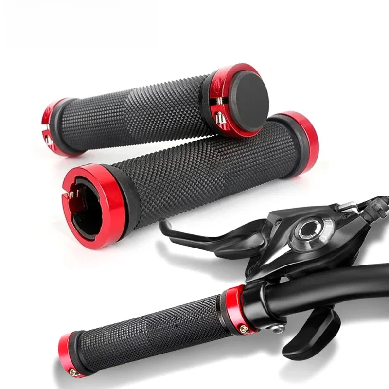 AliExpress NONE Bicycle Handle Bar Grips Road Mountain Bike Rubber Handlebar Grips MTB Alloy Bilateral Lock Non-slip Grips Cycling Accessories