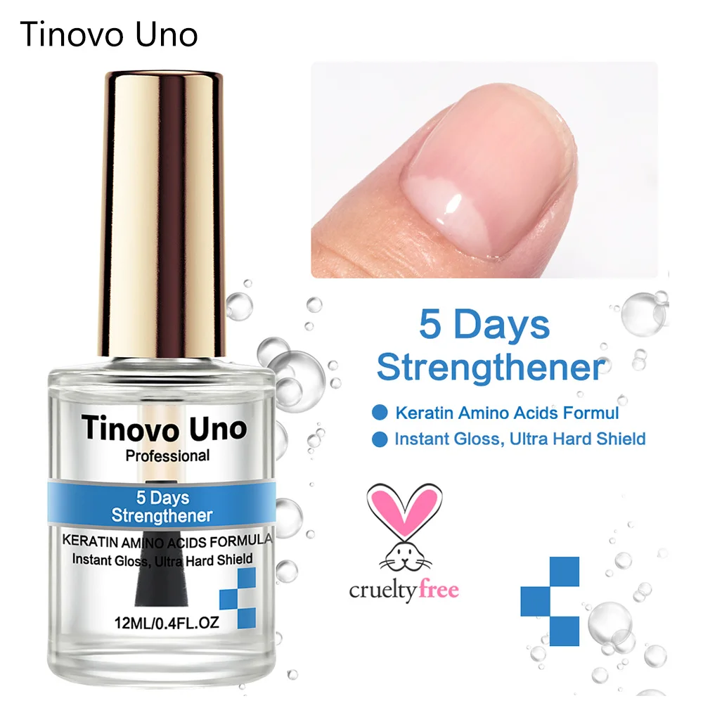 Tinovo Uno เครื่องบำรุงเล็บสูตรเคราตินไบโอไบโอไบโอ5วันผลิตภัณฑ์ดูแลเล็บแลคเกอร์เคลือบดอกไม้แห้งเคลือบเล็บซ่อมแซมเล็บ