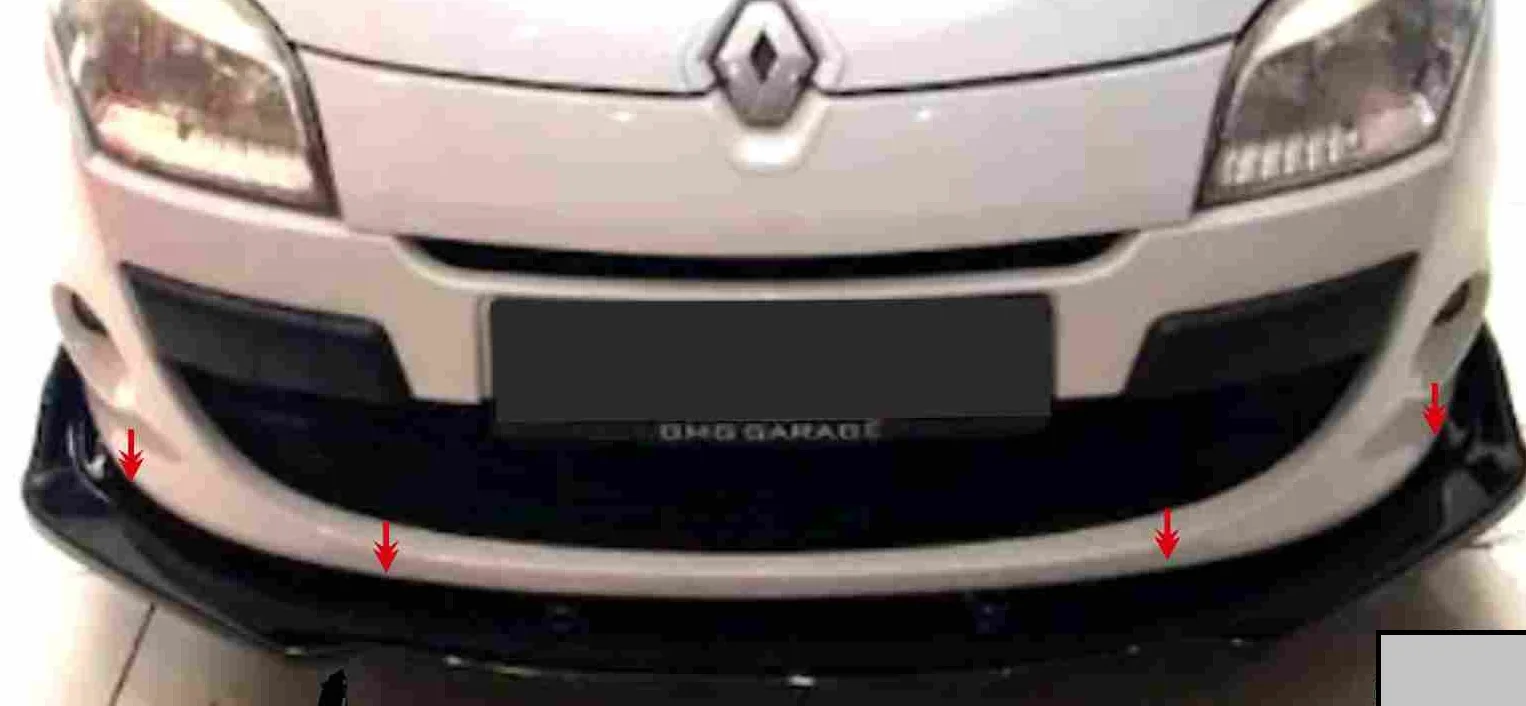 Front Bumper Attachment Lip For RENAULT MEGANE 3  2008-2012 Piano Black Auto Styling Modified diffuser spoiler car accessories