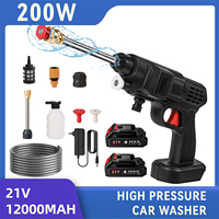 200W 21V Cordless High Pressure Washer Spray Water Gun Electric Car Wash Pressure Water Nozzle Cleaning Machine for Makit 18V Ba