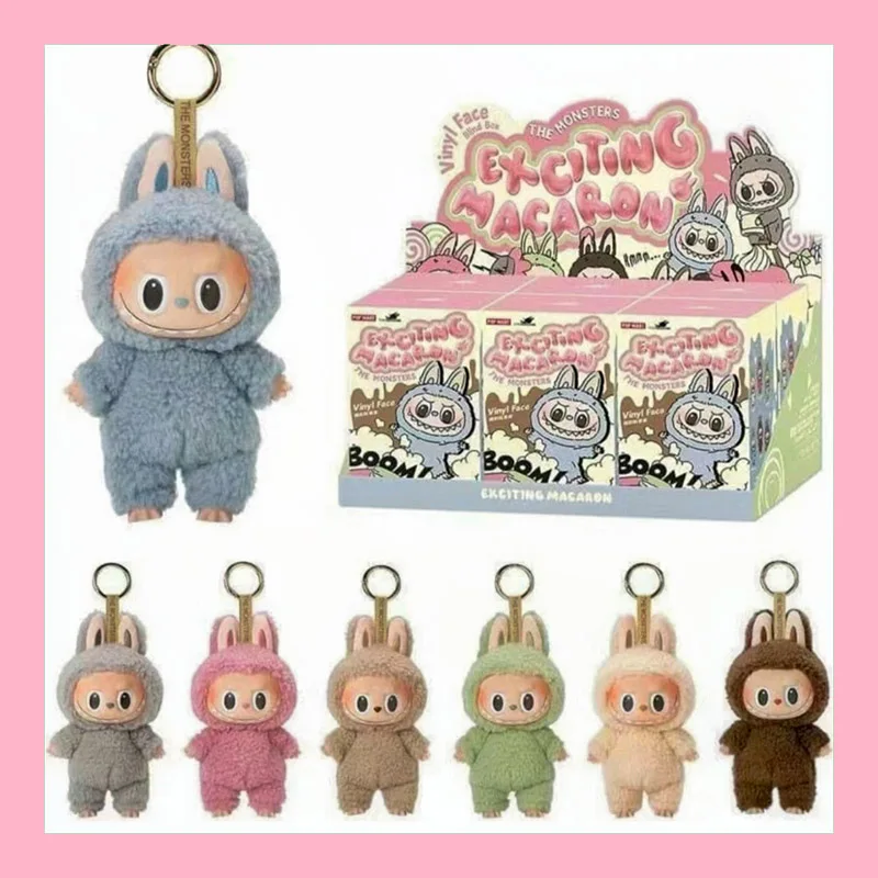 

Original Labubu The Monsters Kawaii Toys Cardiac Exciting Macarone Vinyl Doll Collection Figure Model Keychain Kids Gifts