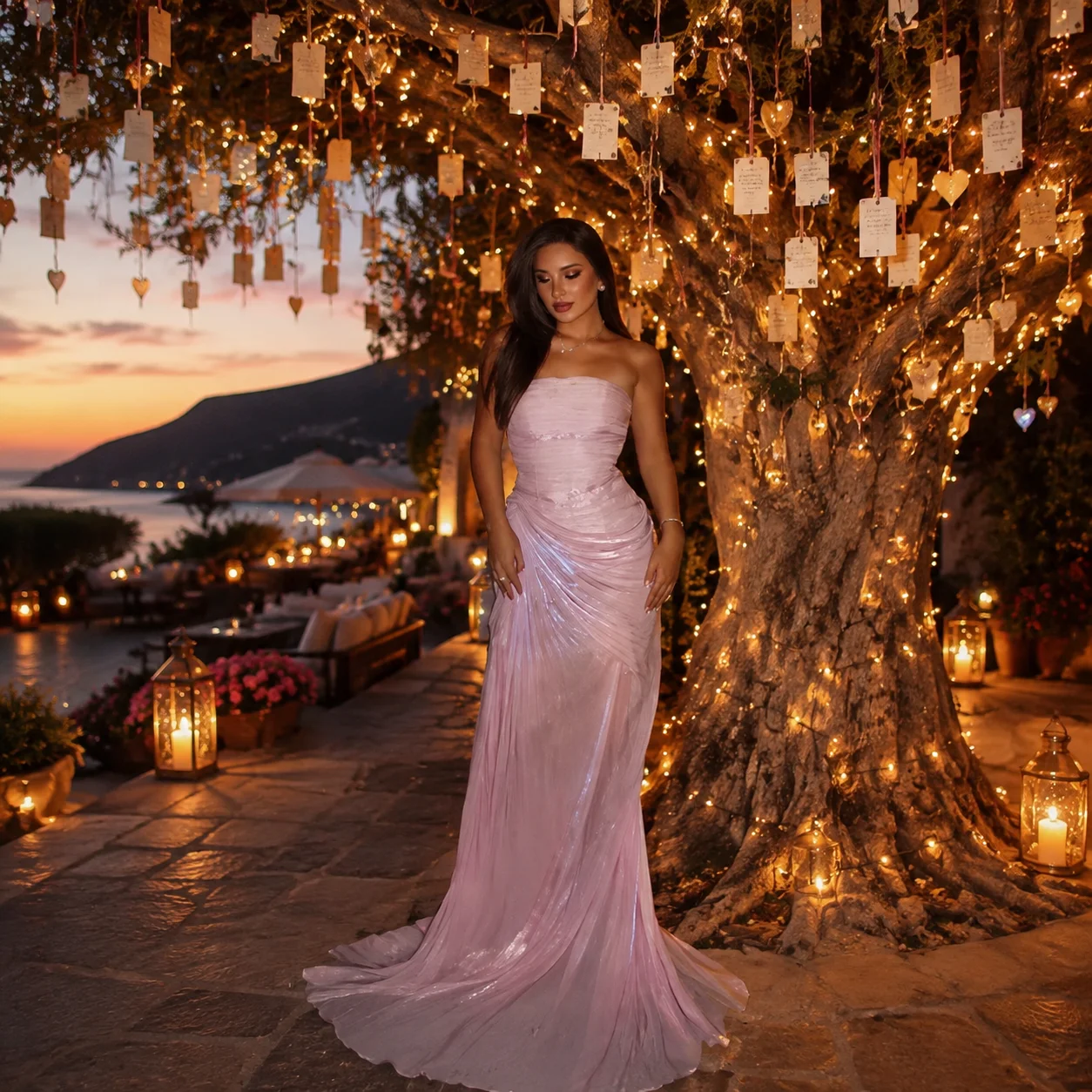 Galarity Luxury Prom Dress 2026 Strapless Ruched Shiny Party Gown Birthday Dress High Slit Women Formal Evening Gowns Customized