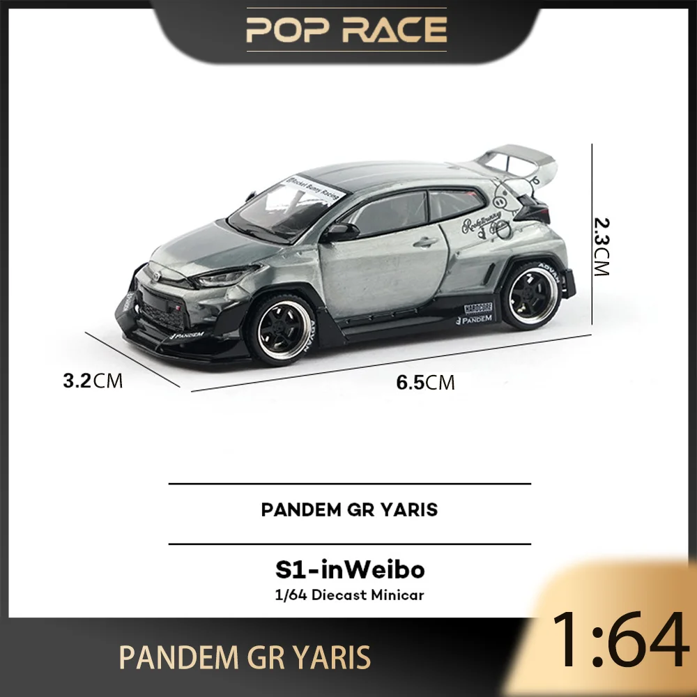 

POP RACE 1:64 Pandem GR Yaris Skyline GT-R V8 DRIFT InWeibo Exhibition Limited Alloy Diecast Car Model Gift Toy Collection