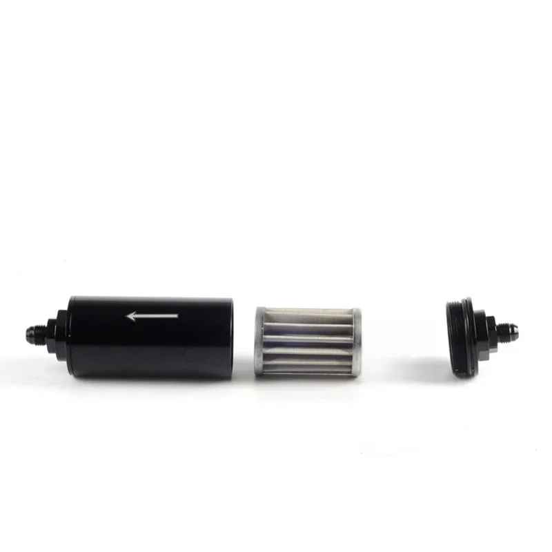 50MM filtr paliwa E85 filtr ze stali nierdzewnej z elementem stalowym 100 mikronów AN6 AN8 AN10 adapter 9MM — zdjęcie 2