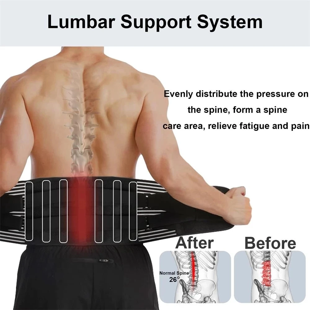 Lumbar Support Belt Adjustable Double Pull Back Breathable Medical Orthopedic Brace Spine Decompression Waist Traine Pain Relief