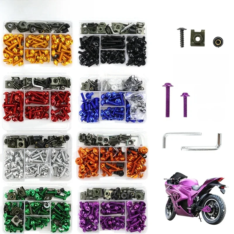 AliExpress LINGQI RACING Motorcycle M5 M6 Fairing Bolts Kit Bodywork Screws Nut Universal For Off-road Cafe Racer Dirt Pit Bike Scooter