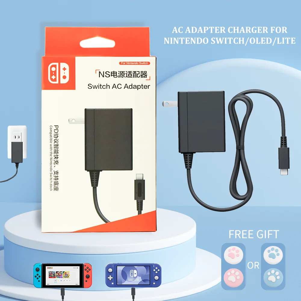 15V/2.6A US EU Plug AC Adapter Charger For Nintendo Switch Fast Charger USB Type C Power For Switch Dock Charger Support Tv Mode