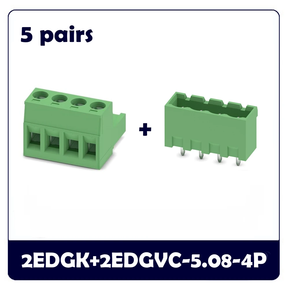 5PCS 4pin 2EDGR 2EDGV 2EDGK 2EDGRC 2EDGVC 5.08 4P Pluggable PCB Header Terminal Block Connector