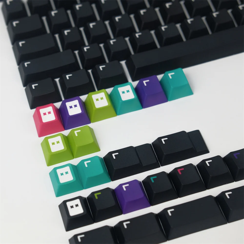 Teclas GMK de píxeles negros, 124 teclas PBT, teclas Cherry Profile DYE-SUB, teclas GMK personalizadas para teclado mecánico