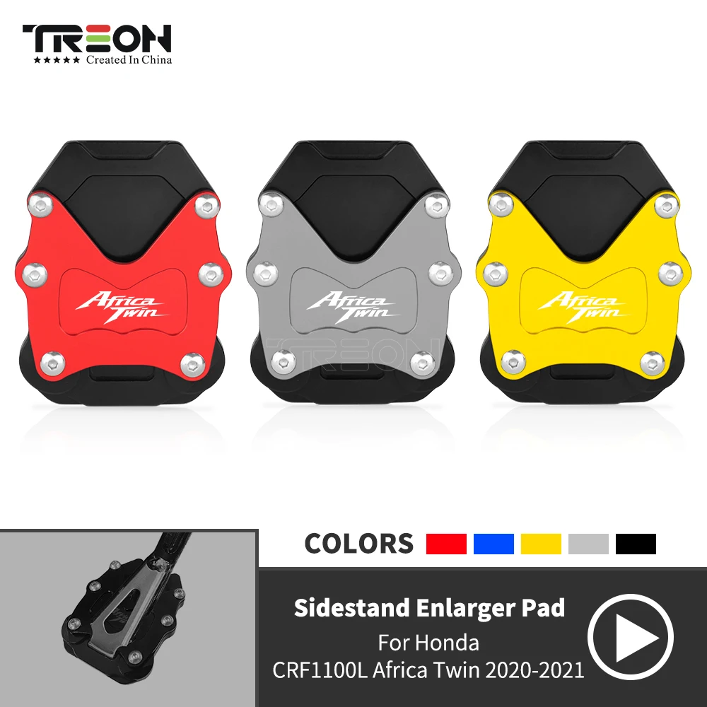 Para honda crf1100l áfrica twin 1100 esportes de aventura 2020 2021 cnc suporte lateral ampliador kickstand placa almofada crf 1100 l 2021