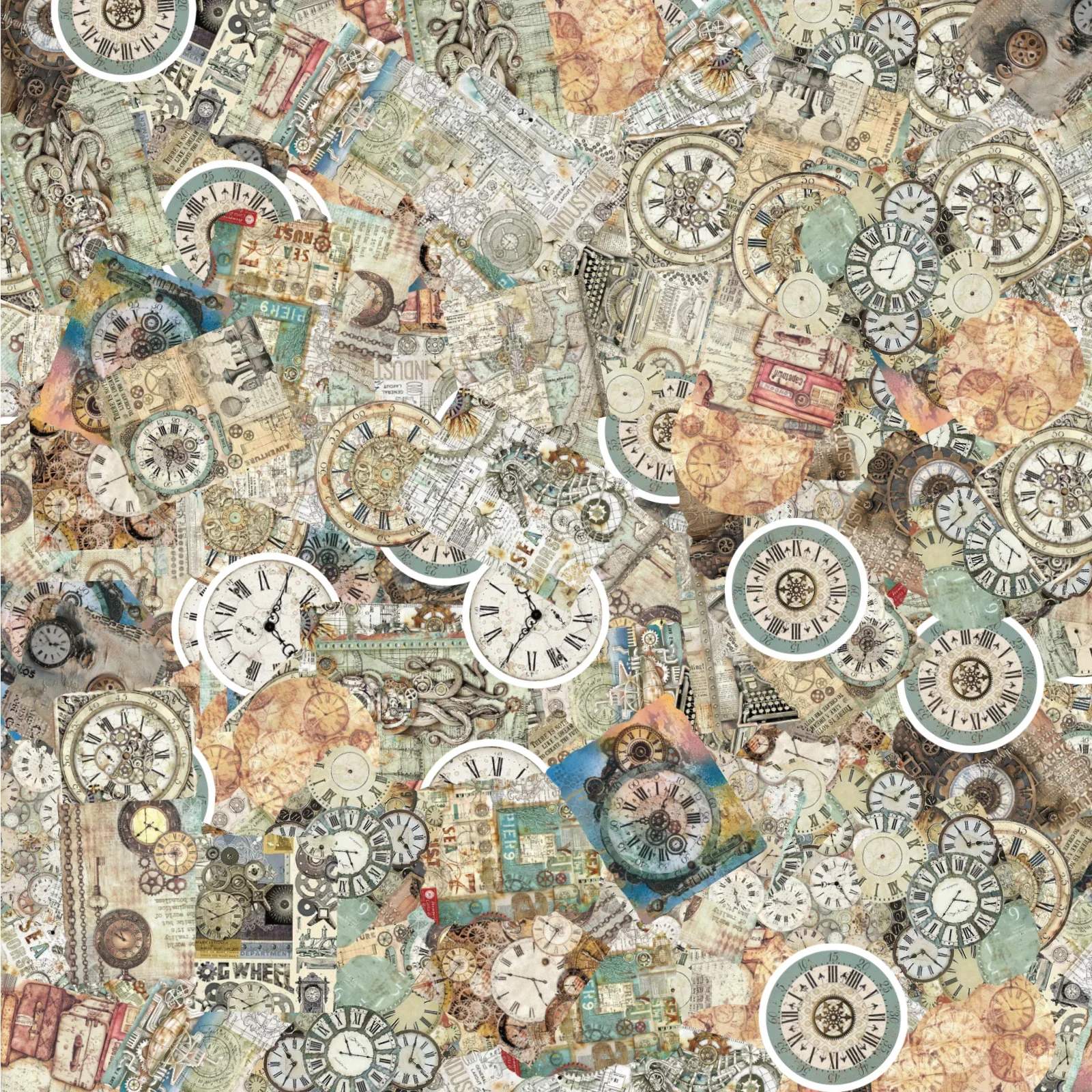 Autocollant en PVC pour horloge Vintage, Style rétro, décoration pour carnet de notes, bouteille d'eau, étui de téléphone portable, jouet classique, papeterie, DIY bricolage, 46 pièces