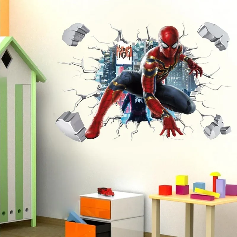 3DAvengers Broken Wall Marvel Naklejki ścienne do pokoju dziecięcego Dekoracja ścienna do salonu SuperHero Plakat filmowy Prezenty dla chłopców — zdjęcie 2