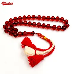 Red Mistanka Tasbih Muslim Bracelet 33 Prayer Beads Islamic Rosary Gift Red Misbah Turkish Handmade Tassel