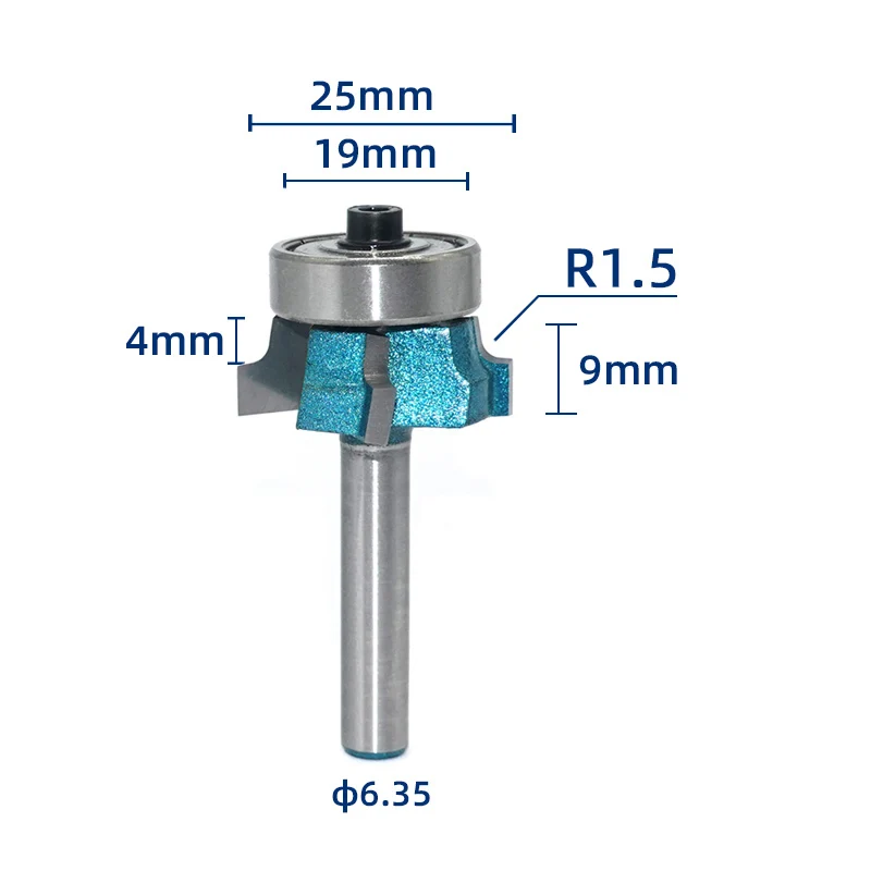 

Woodworking edge banding machine trimming knife four-tooth arc knife four-edge bearing alloy milling cutter