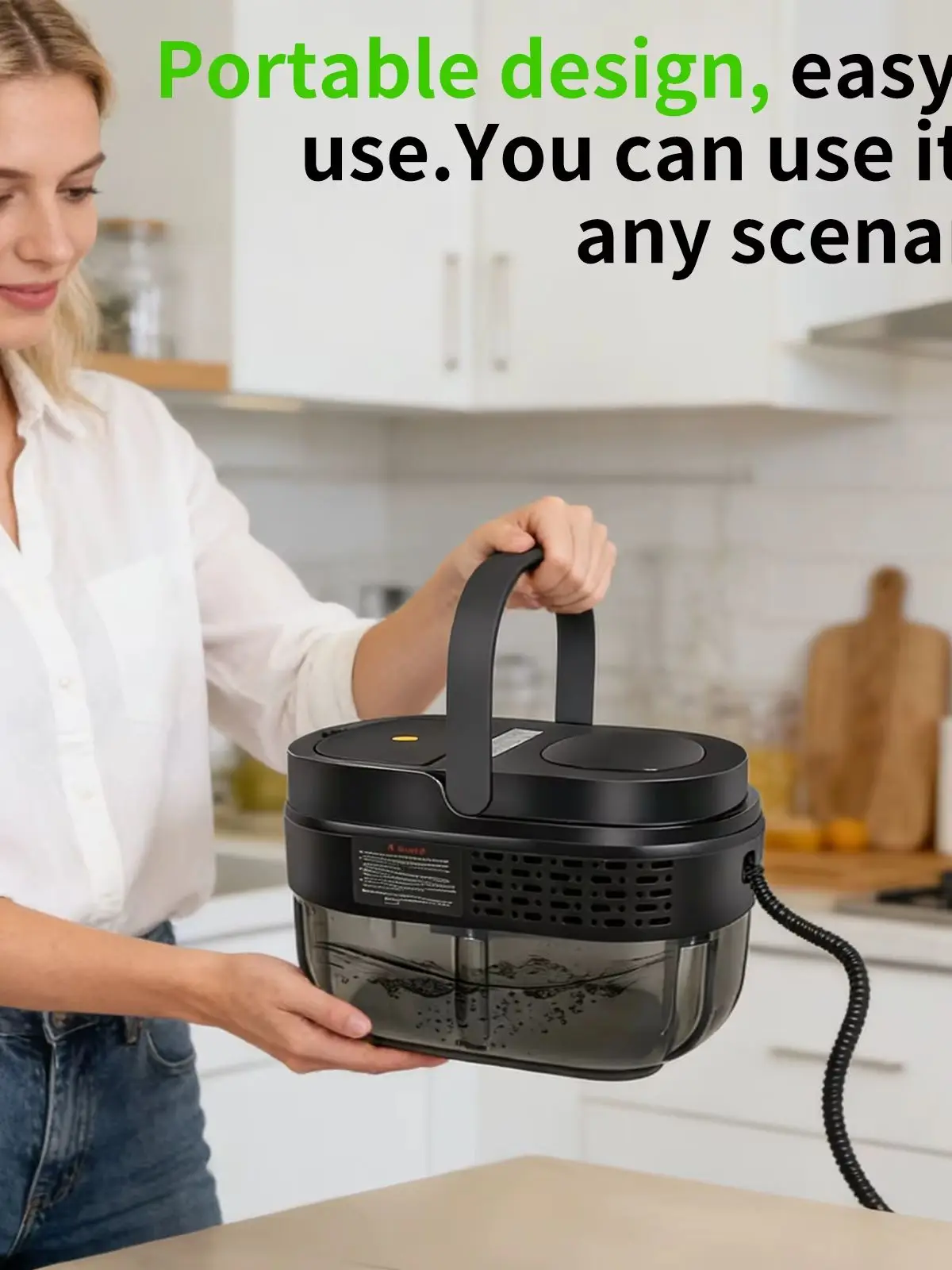 Ręczna parownica 2500W, 1600ML, urządzenie do czyszczenia klimatyzacji, okapów kuchennych, sprzętu AGD, szyb samochodowych, narzędzia czyszczące, 220V, wtyczka EU. — 2