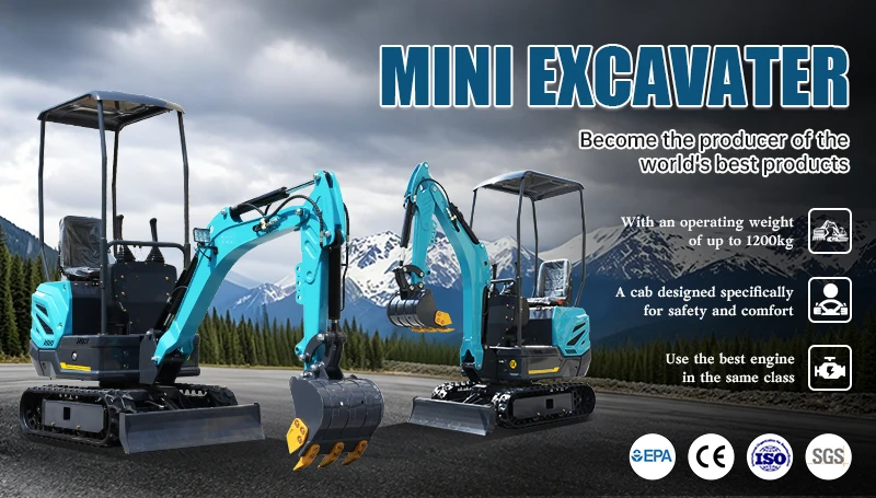 1,2T Mini-Raupenbagger Stufe V Euro5 CE COC Diesel-Minibagger mit ROPS-Überdachung und Gummiketten – Detail 2
