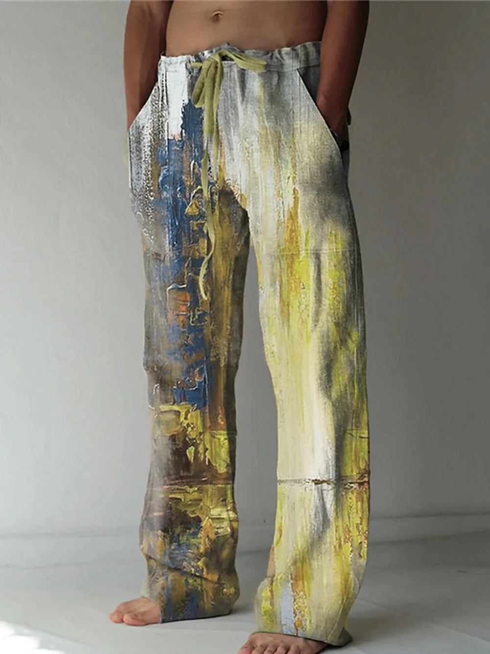 Men's Trousers Summer Pants Beach Pants Drawstring Elastic Waist 3D Print Print Graffiti Comfort Casual Daily Holiday Streetwear