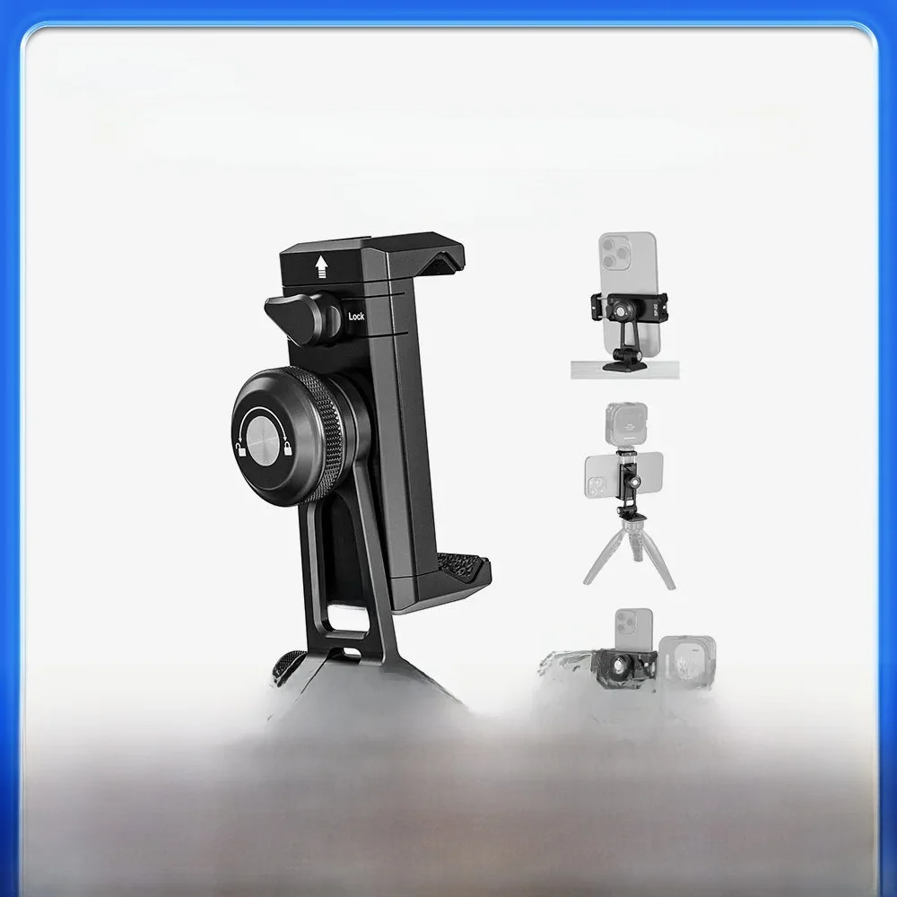 NEEWER Metalowy adapter do statywu telefonicznego z podstawą Arca QR, zimna stopka, 360 °   Obrotowy 180 °   Uchylany uchwyt na telefon kompatybilny z iPhone'a — zdjęcie produktu 7