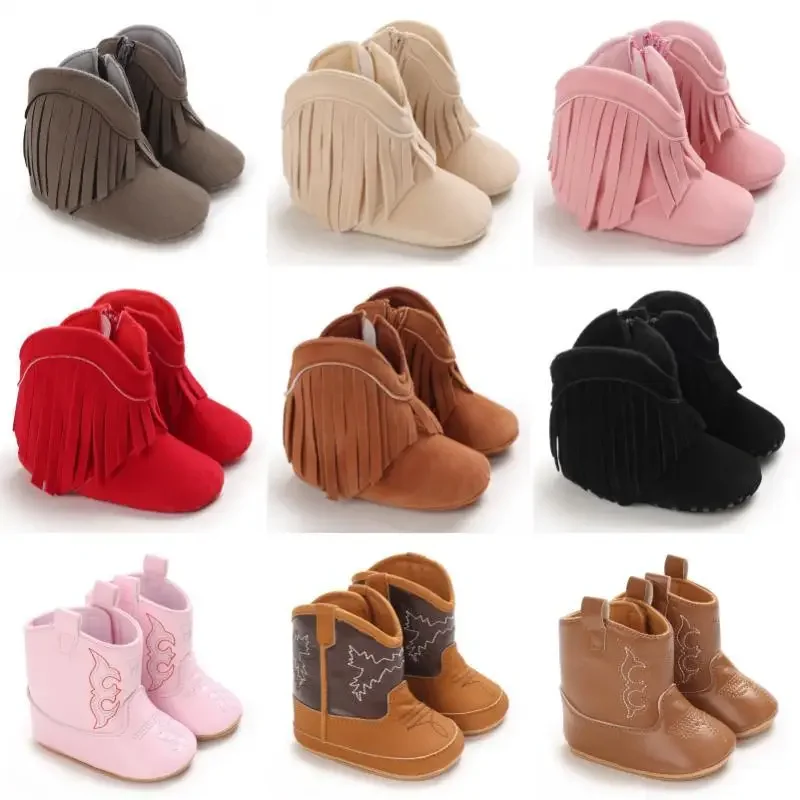 Bottes à pampilles à la mode pour bébé, chaussures de marche décontractées et confortables pour garçons et filles de 0 à 18 mois, automne et hiver