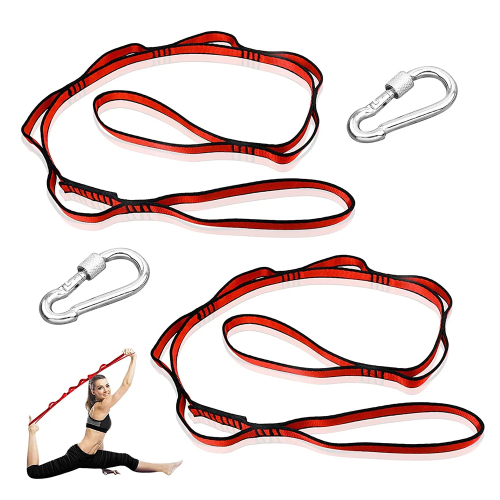 2 PCS Yoga Stretching Belt Daisy Chains Yoga Hammock Extension Straps with 2 Screw Locking Carabiner Hooks