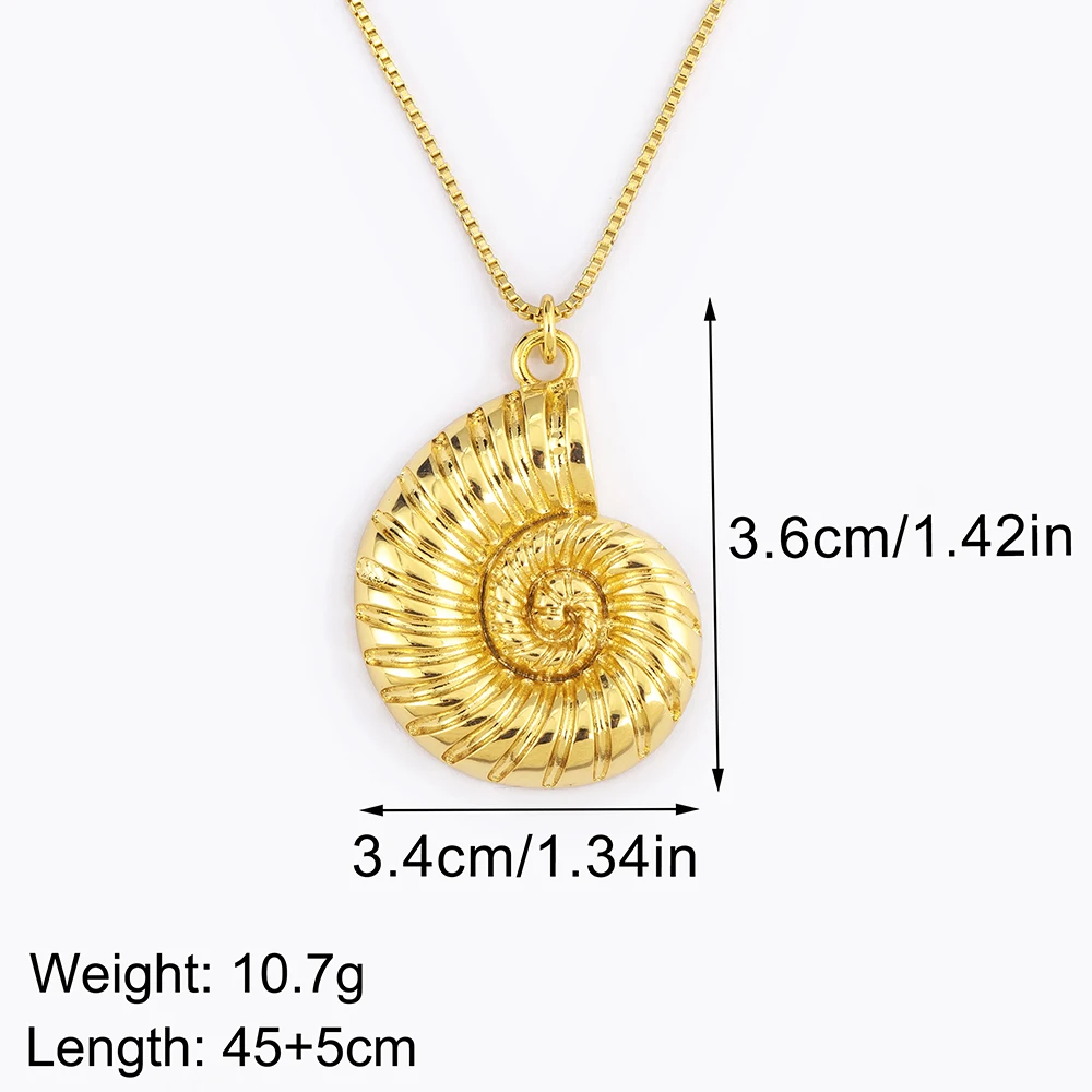 Nidin Hot Sale Popular Shell/Snail Shape Charm Pendant Necklace For Women Men Fashionable Chain Choker Jewelry Accessories Gifts