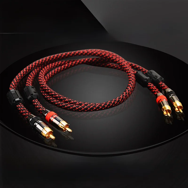 Kabel Hi-Fi RCA wysokiej jakości 4N OFC HIFI 2RCA-2RCA męski-męski, kabel audio z niezależnym ekranowaniem rdzenia głównego, jedna para. — zdjęcie produktu 7